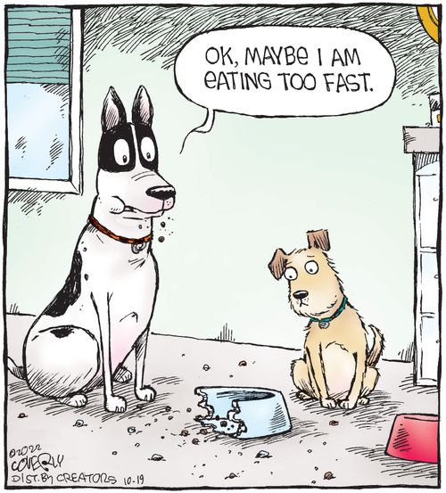 "Ok, maybe I am eating too fast."