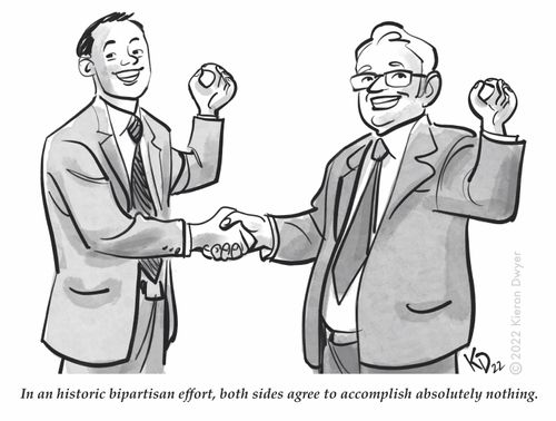 "In a historic bipartisan effort, both sides agree to accomplish absolutely nothing."
