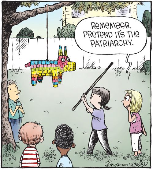 "Remember, pretend it's the patriarchy."