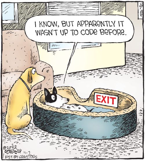 "I know, but apparently it wasn't up to code before."
