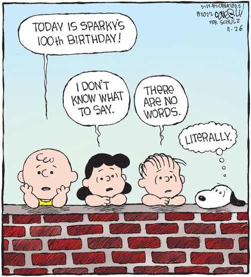 "Today is Sparky's 100th birthday!"