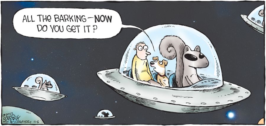"All the barking – NOW do you get it?"