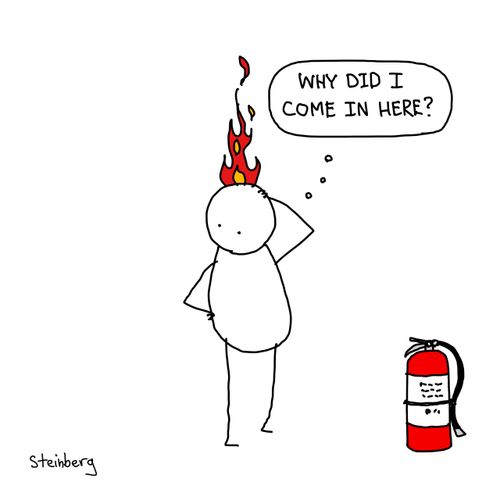 "Why did I come in here?"