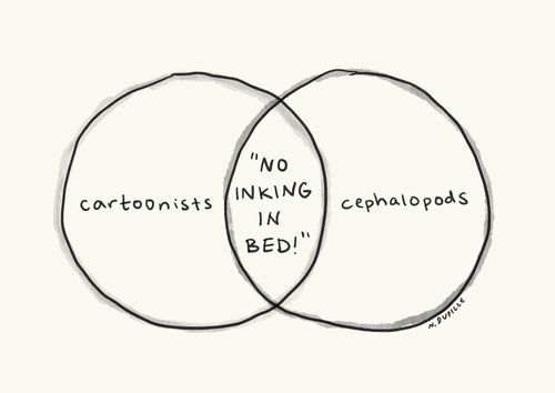 Cartoonist and cephalopod venn diagram.