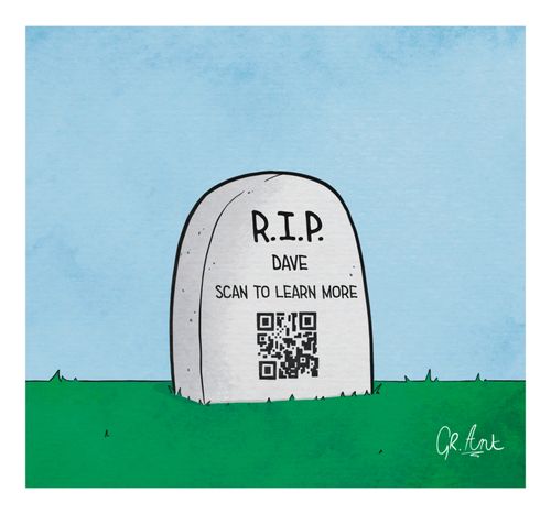 QR code on someone's headstone.