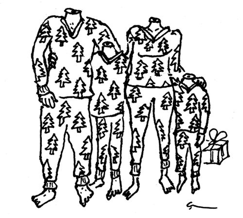 Matching pajamas for Christmas. 