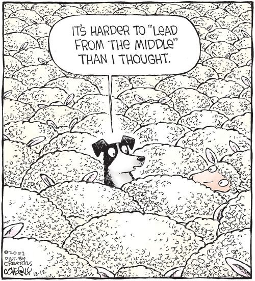 "It's harder to 'lead from the middle' than I thought."