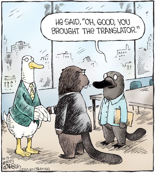"He said, 'Oh, good, you brought the translator.'"
