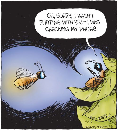 "Oh, sorry, I wasn't flirting with you – I was checking my phone."