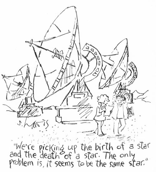 "We're picking up the birth of a star and the death of a star. The only problem is, it seems to be the same star."