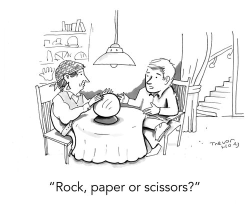 "Rock, paper or scissors?"