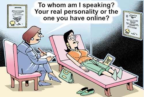 "To whom am I speaking? Your real personality or the one you have online?"