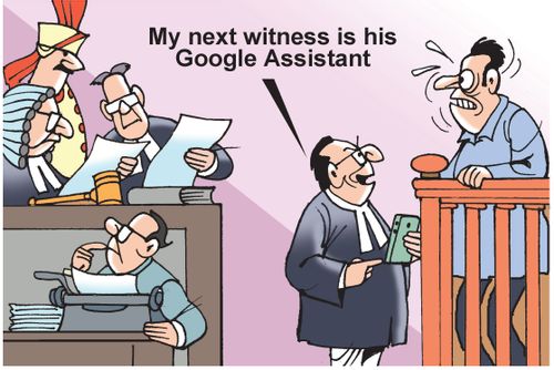 "My next witness is his Google Assistant."