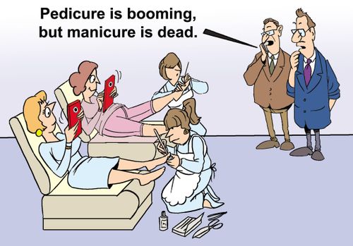 "Pedicure is booming, but manicure is dead."