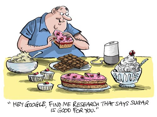"Hey google, find me research that says sugar is good for you."