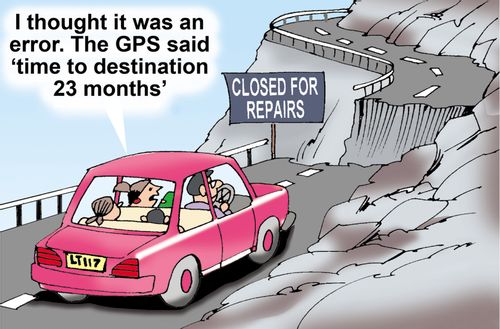 "I thought it was an error. THE GPS said 'time to destination 23 months'."