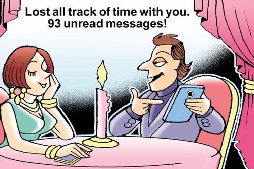 "Lost all track fo time with you. 93 unread messages!"