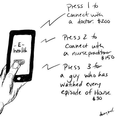 "Press 1 to connect with a doctor $200."