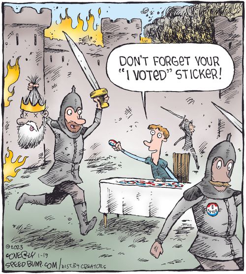"Don't forget your 'I Voted' sticker!"