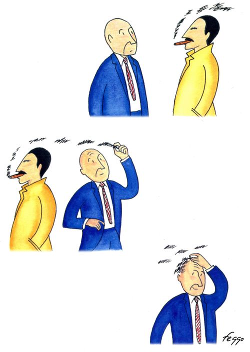 Man catches cigar smoke to make a hairpiece