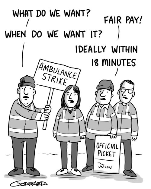 Ambulance strike UK.