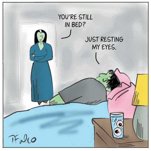 "You're still in bed?"