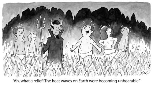 'Ah, what a relief! The heat waves on Earth were becoming unbearable."
