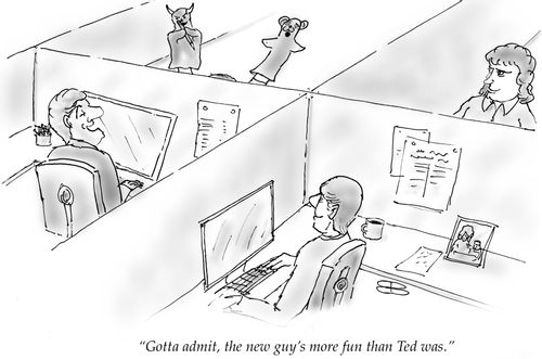 "Gotta admit, the new guy's more fun than Ted was."