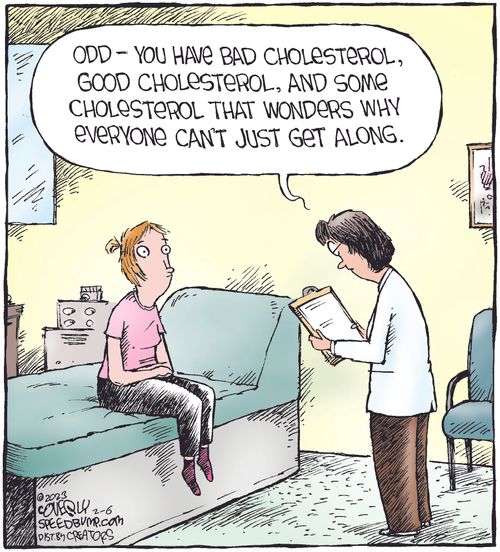 "Odd - you have bad cholesterol, good cholesterol, and some cholesterol that wonders why everyone can't just get along."