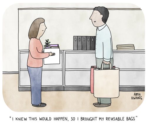"I knew this would happen, so I brought my reusable bags."