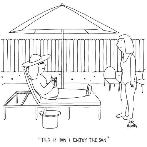 "This is how I enjoy the sun."