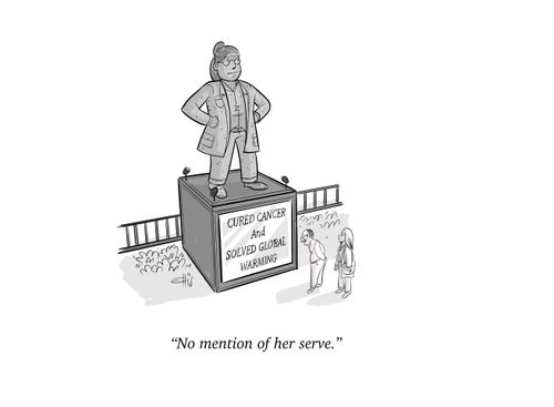 "No mention of her serve."