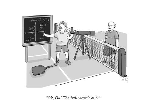 "Ok, Ok! The ball wasn't out!"