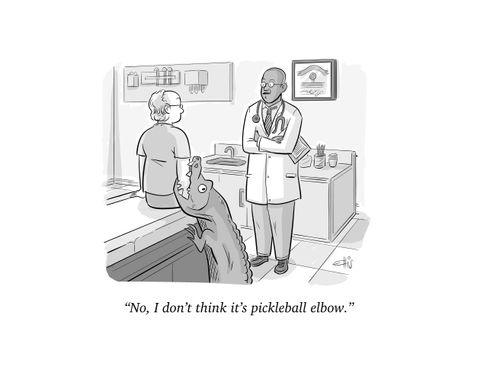 "No, I don't think it's pickleball elbow."
