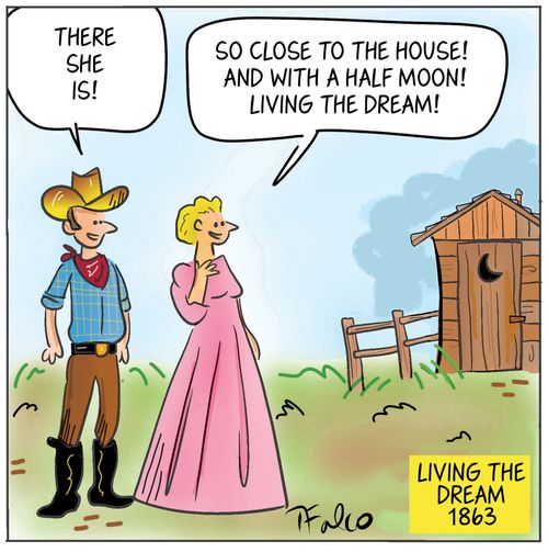 "So close to the house! And with a half moon! Living the dream!"