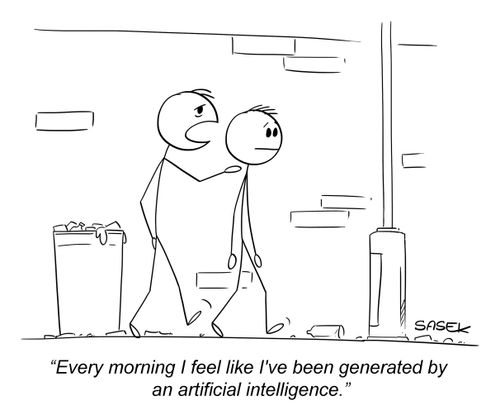 "Every morning I feel like I've been generated by an artificial intelligence."