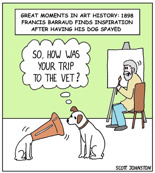 Great Moments in Art History: 1898 Francis Barraud finds inspiration after having his dog spayed.