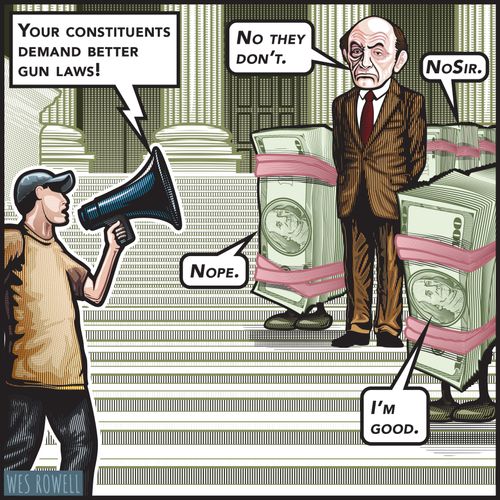 "Your constituents demand better gun laws!"