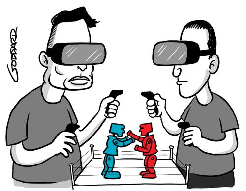 Musk v Zuckerberg - Rockem Sockem Robots
