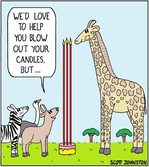 "We'd love to help you blow out your candles, but..."