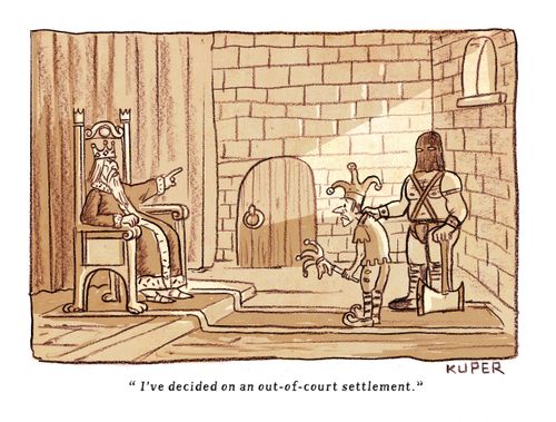"I've decided an out-of-court settlement."