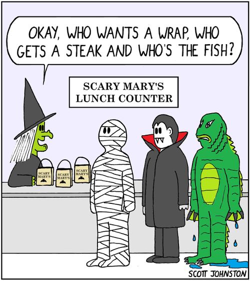 "Okay, who wants a wrap, who gets a steak and who's the fish?"