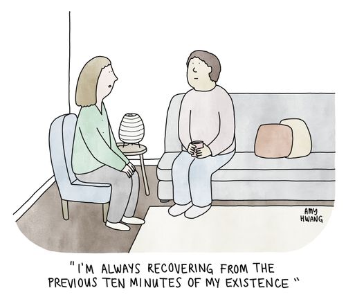 "I'm always recovering from the previous ten minutes of my existence."