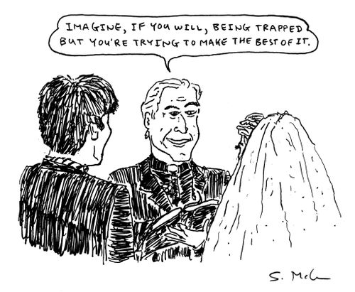 "Imagine, if you will, being trapped but you're trying to make the best of it." 