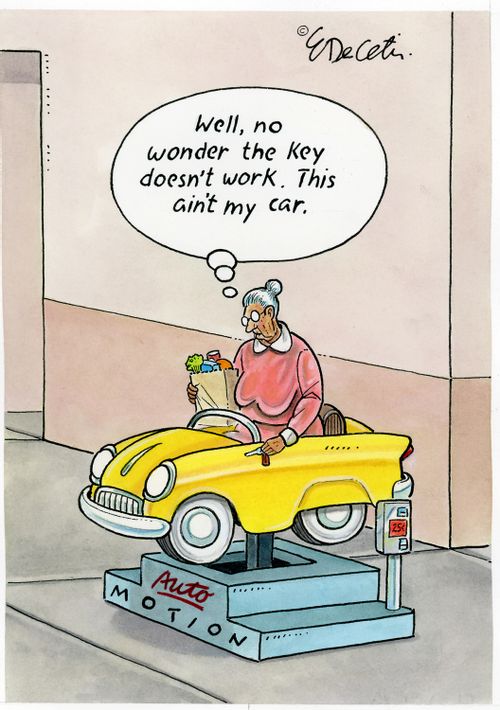 "Well, no wonder the key doesn't work. This ain't my car."