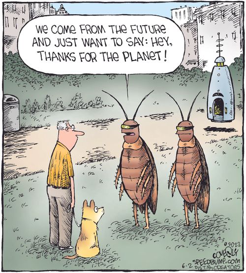 "We come from the future and just want to say: Hey, thanks for the planet!"