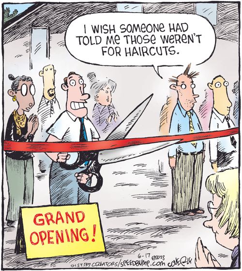"I wish someone had told me those weren't for haircuts."