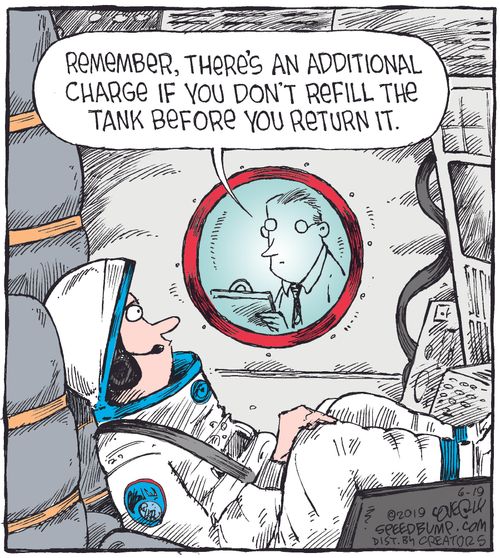 "Remember, there's an additional charge if you don't refill the tank before you return it."
