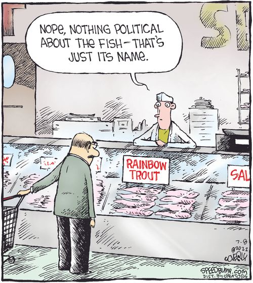 "Nope, nothing political about the fish - that's just it's name."