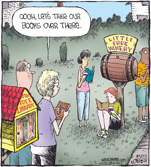"Oooh, let's take our books over there."